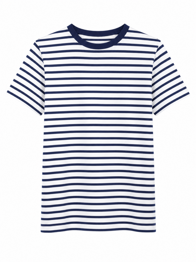 T-shirt marinière à rayures bleues