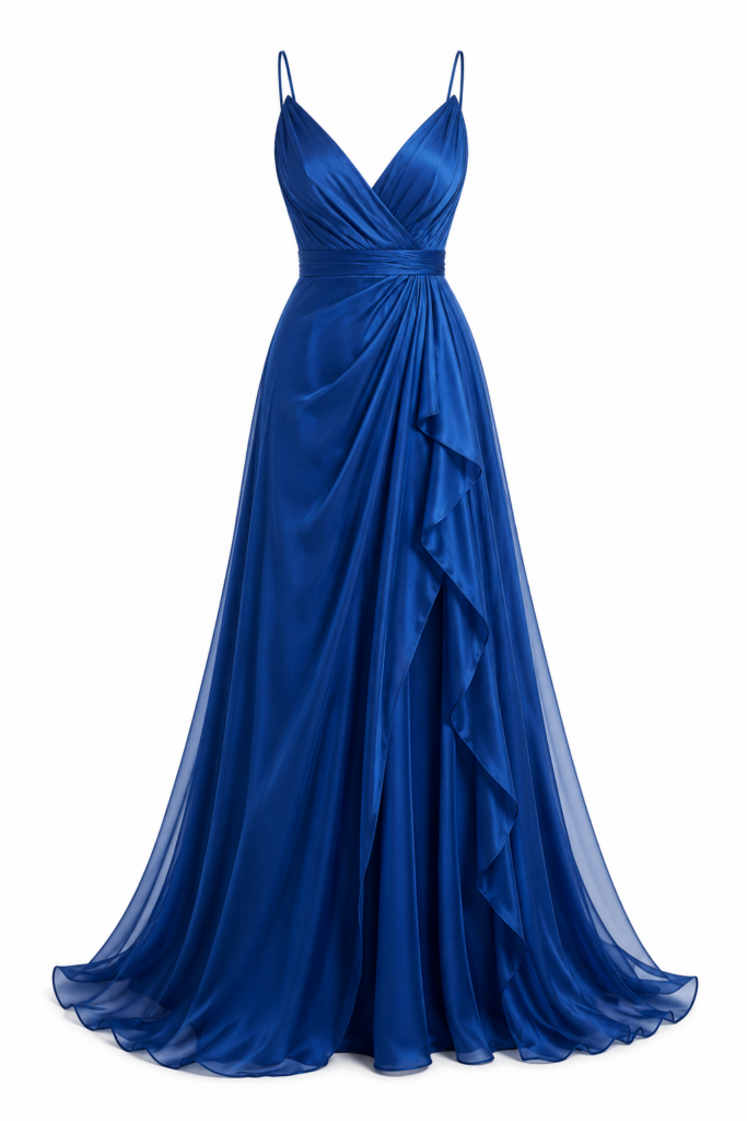 Robe de soirée longue bleu royal
