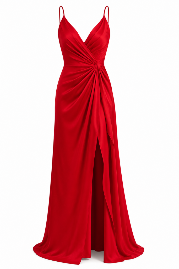Robe longue rouge de soirée