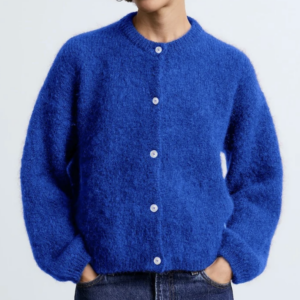 Pull laine bleu